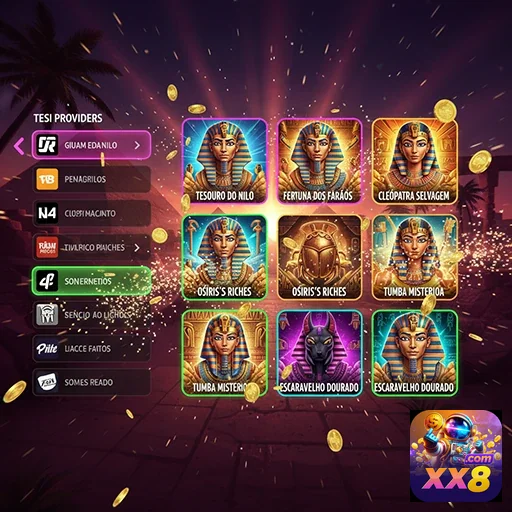 Ilustração de Explore os Jogos de Slots e Gaming Ao Vivo na xx8