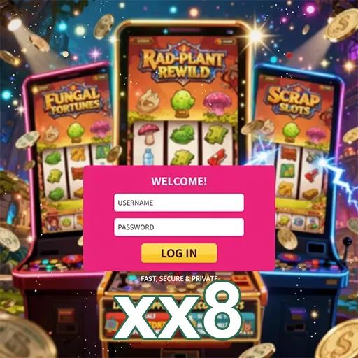 App mobile xx8 com jogo de slots em interface moderna